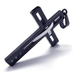 Cool Man Cross S Steel Pendant-Free Chain And Box
