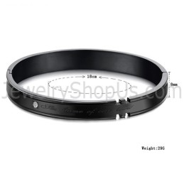 Tatanium Couple Bangles With Rhinestones (Black,Rose Gold) C731
