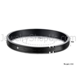 Tatanium Couple Bangles With Rhinestones (Black,Rose Gold) C731