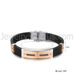Titanium With Silicone Magnetic Energy Health Men's Bracelet C703