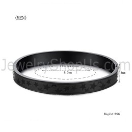 Tatanium Black Stars Couple Bangles C863