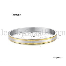 Tatanium Black And Gold "True Love Forever" Couple Bangles With Rhinestones C875
