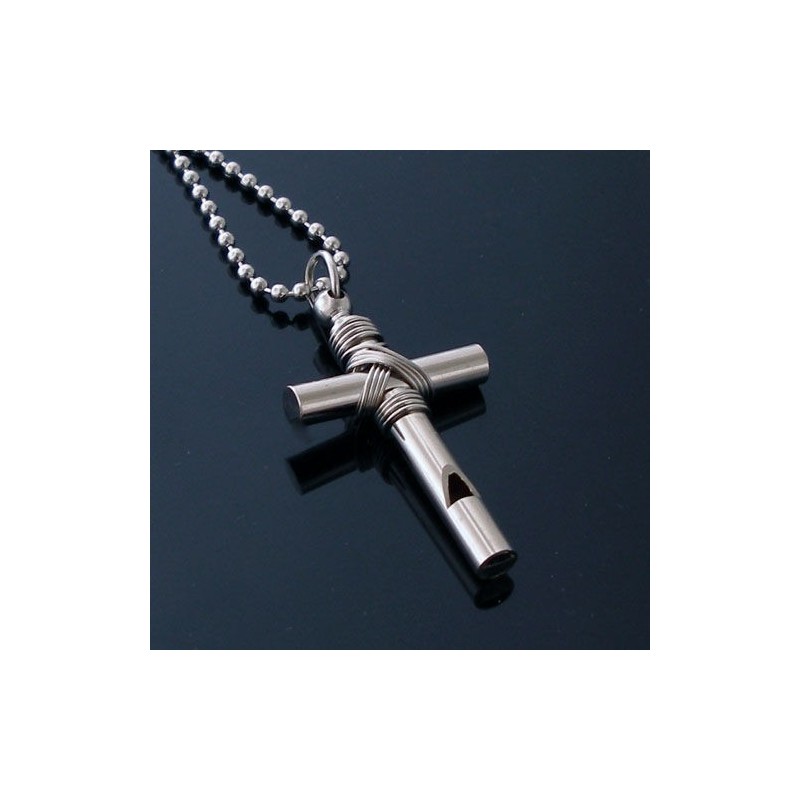 Man Cross Whistle Pendant Gift -Free Chain Man Cross Whistle Pendant Gift -Free Chain