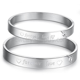 Tatanium Sweetheart "Forever Love" Couple Bangles With Rhinestones C847