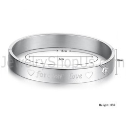 Tatanium Sweetheart "Forever Love" Couple Bangles With Rhinestones C847