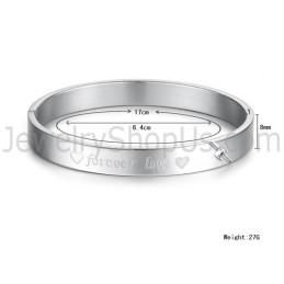 Tatanium Sweetheart "Forever Love" Couple Bangles With Rhinestones C847