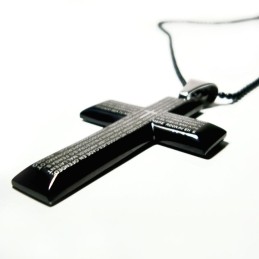 Man Black Cross Bible Pure Titanium Pendant Gift