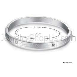 Tatanium "Love Collection" Couple Bangles With Rhinestones C849