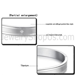 Tatanium "Ture Love Forever" Couple Bangles With Rhinestones C861