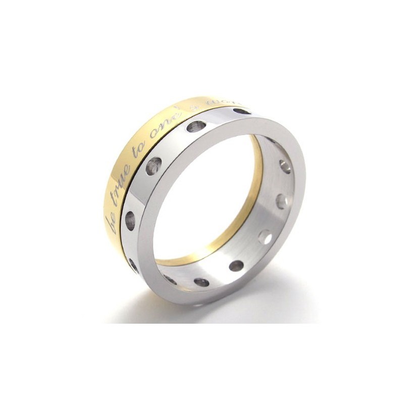 Half Gold Titanium Ring Half Gold Titanium Ring
