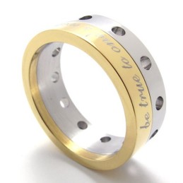Half Gold Titanium Ring
