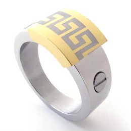 Gold Accent Titanium Ring