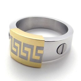 Gold Accent Titanium Ring