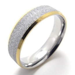Gold Accent Pearl Titanium Ring