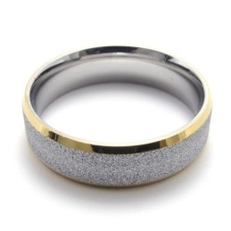 Gold Accent Pearl Titanium Ring