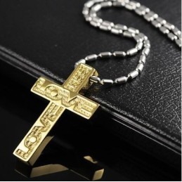 High Quality Man Love Cross Titanium Steel Pendant