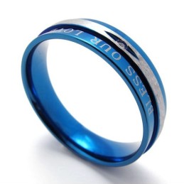 Diamond Blue Titanium Ring
