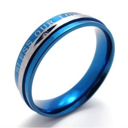 Diamond Blue Titanium Ring