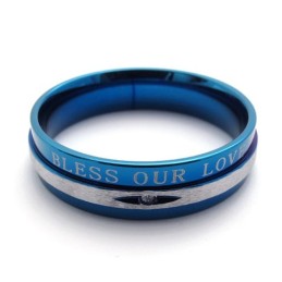 Diamond Blue Titanium Ring