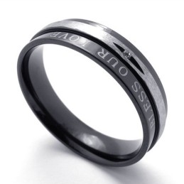 Diamond Black Titanium Ring