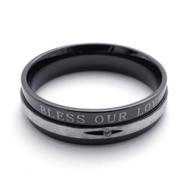 Diamond Black Titanium Ring