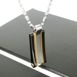 Sutra Man 24K Gold Laid Slick Titanium Steel Pendant Necklace