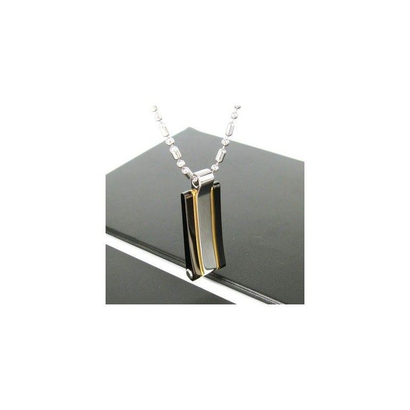 Sutra Man 24K Gold Laid Slick Titanium Steel Pendant Necklace Sutra Man 24K Gold Laid Slick Titanium Steel Pendant Necklace