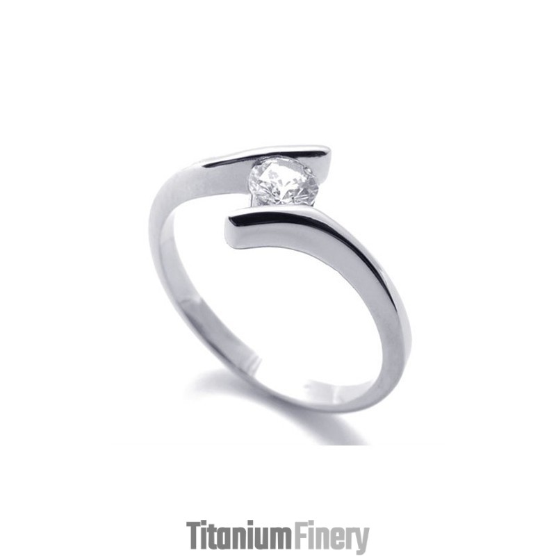 Diamond Titanium Ring For Women