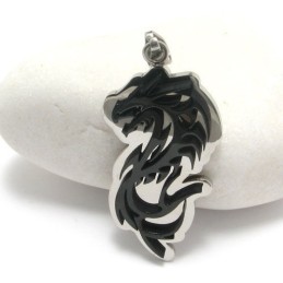 Man Black Dragon Pure Titanium Necklace Pendant Gift