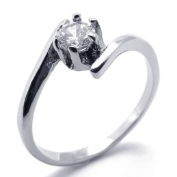 WoMen's Diamond Titanium Ring