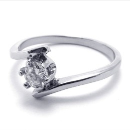 WoMen's Diamond Titanium Ring