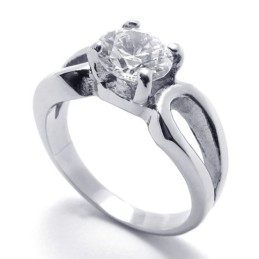 WoMen's Diamond Titanium Ring