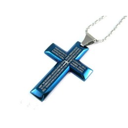 Man Blue Cross Pure Titanium Pendant Gift