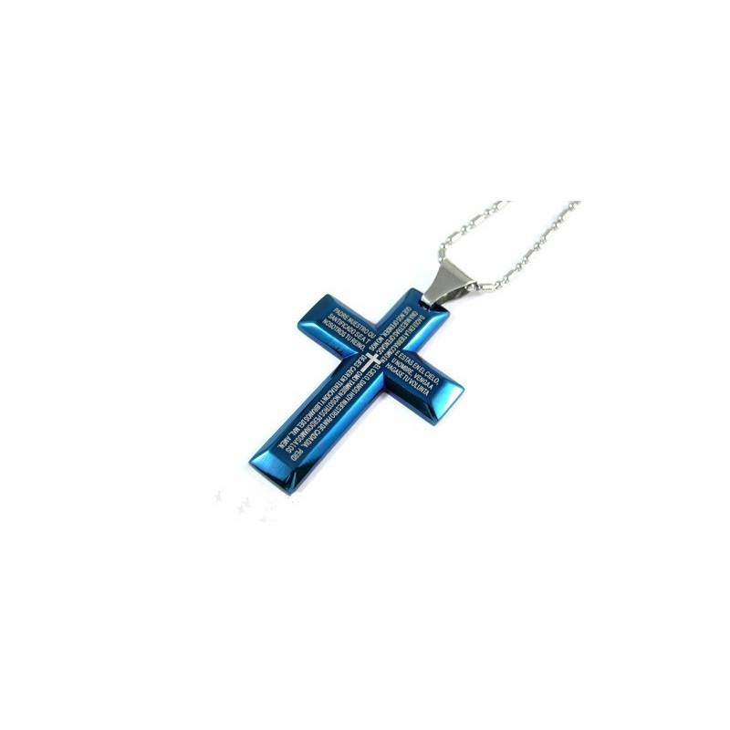 Man Blue Cross Pure Titanium Pendant Gift Man Blue Cross Pure Titanium Pendant Gift