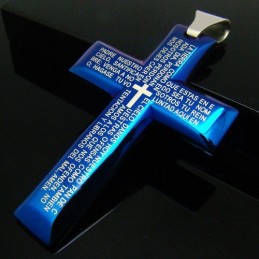Man Blue Cross Pure Titanium Pendant Gift