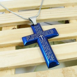 Man Blue Cross Pure Titanium Pendant Gift