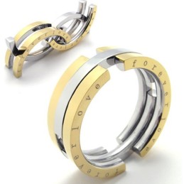 Puzzle Gold Titanium Ring