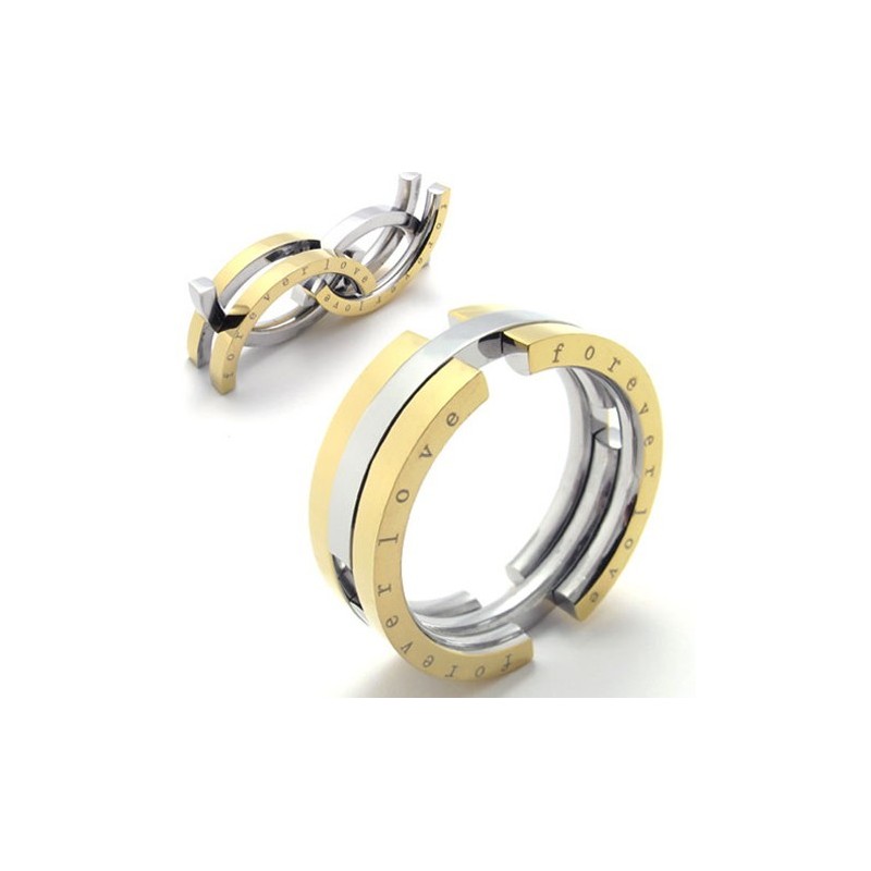 Puzzle Gold Titanium Ring Puzzle Gold Titanium Ring
