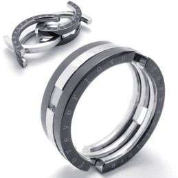 Puzzle Black Titanium Ring