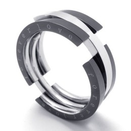 Puzzle Black Titanium Ring