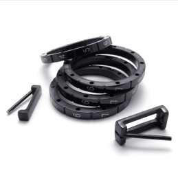 Black Puzzle Code Lovers Titanium Ring