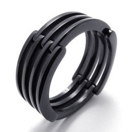 Black Puzzle Titanium Ring