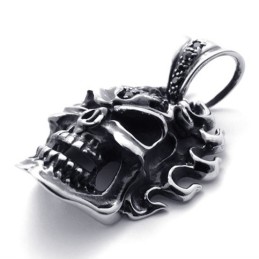 Black Diamond Skull Titanium Pendant