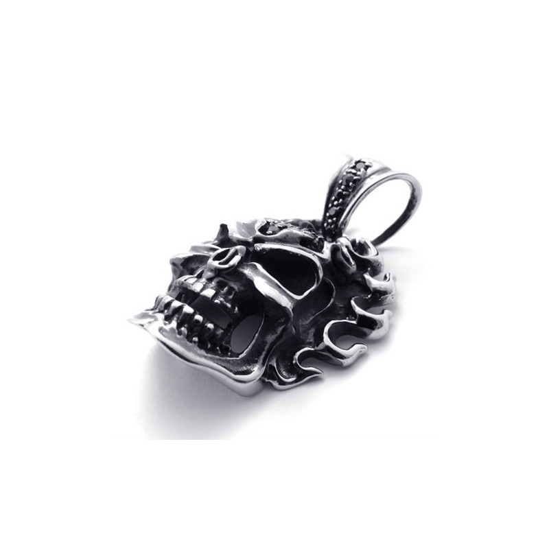 Black Diamond Skull Titanium Pendant