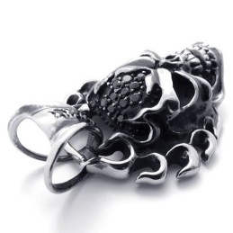 Black Diamond Skull Titanium Pendant