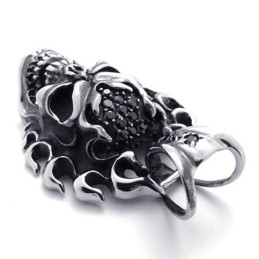 Black Diamond Skull Titanium Pendant