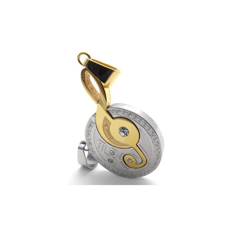 Gold Musical Note Diamond Lovers Titanium Pendant Gold Musical Note Diamond Lovers Titanium Pendant