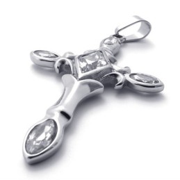 Cross Diamond Titanium Cross Pendant