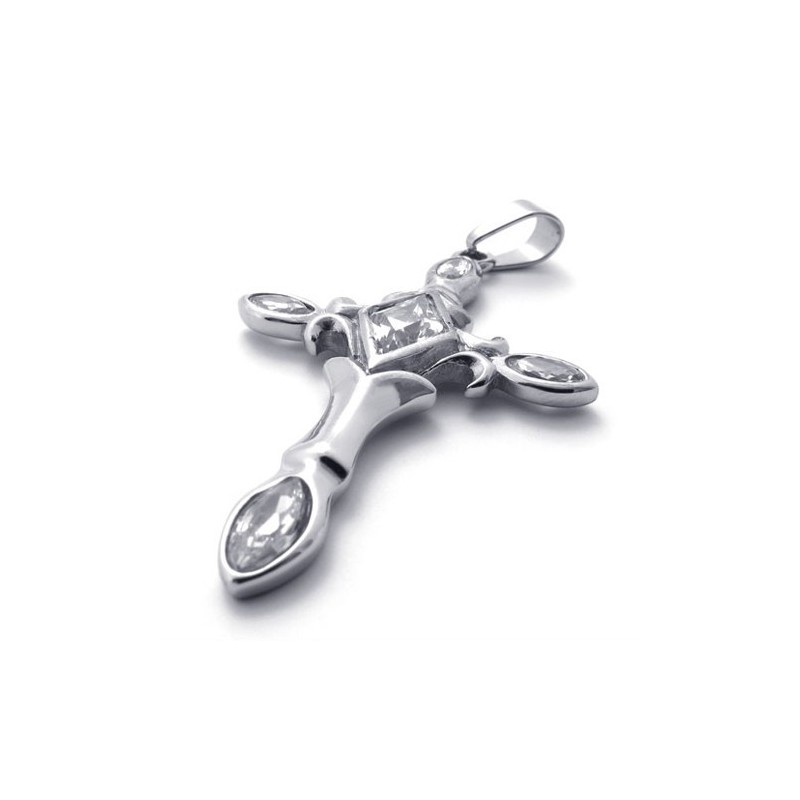 Cross Diamond Titanium Cross Pendant