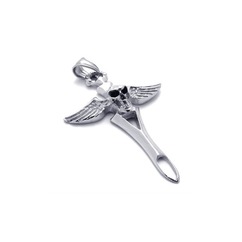 Cross Skull Titanium Pendant